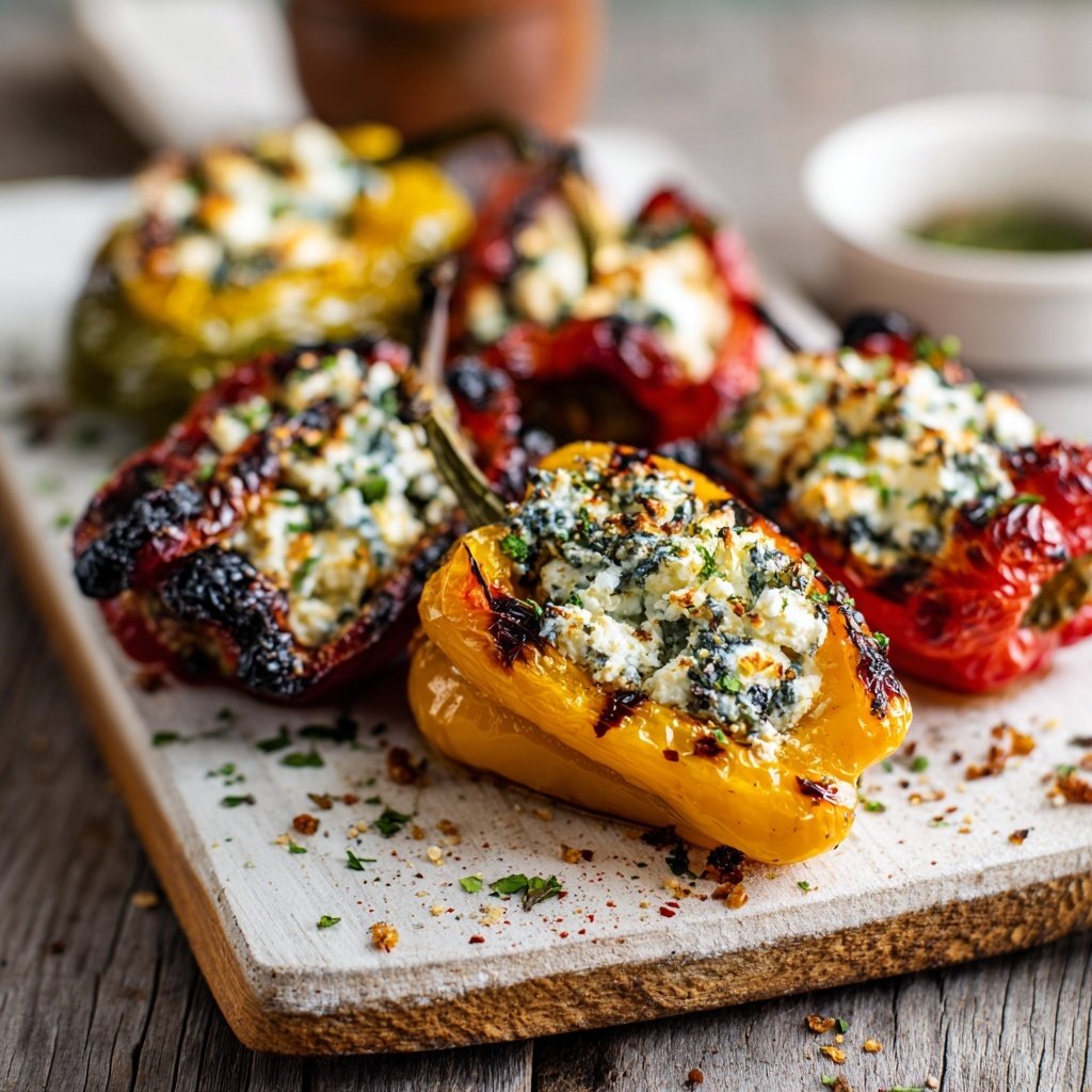 Gegrillte Paprika Mit Feta