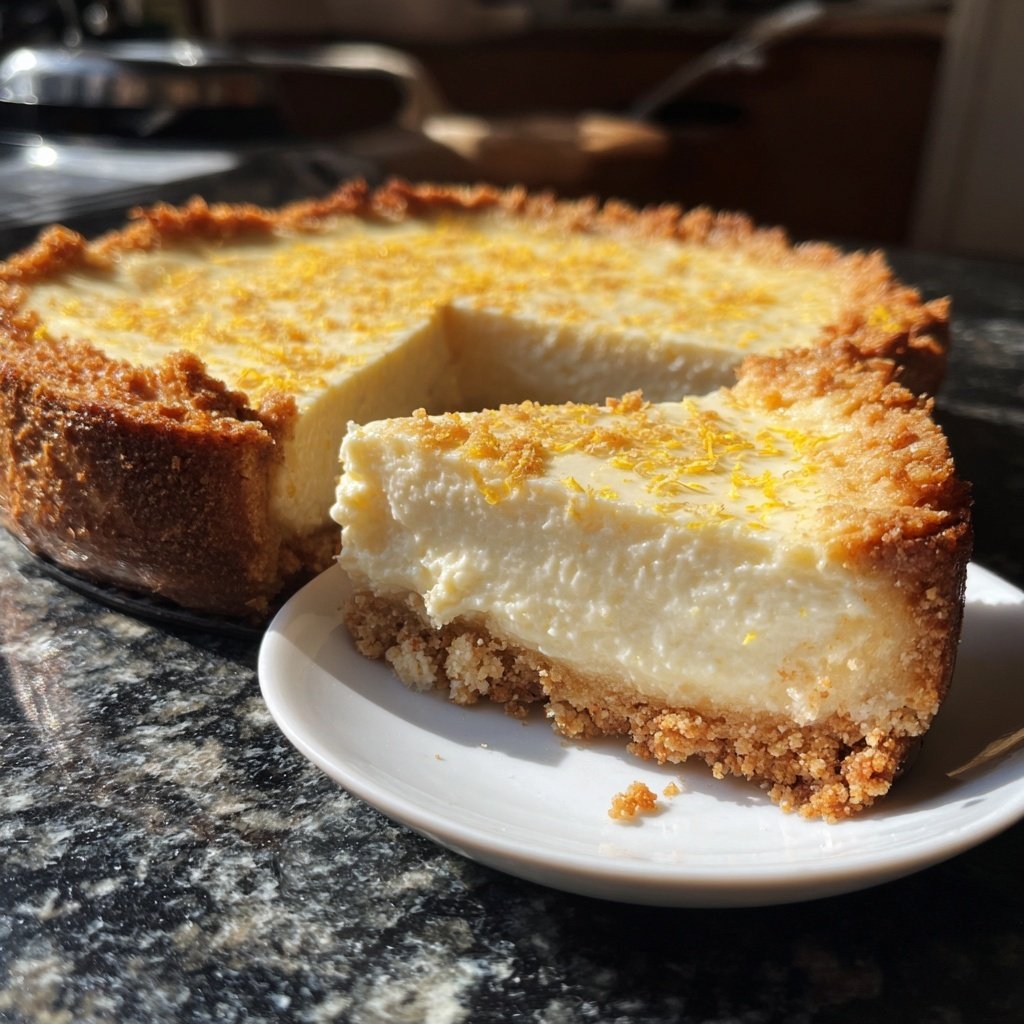 Käsekuchen mit Keksboden