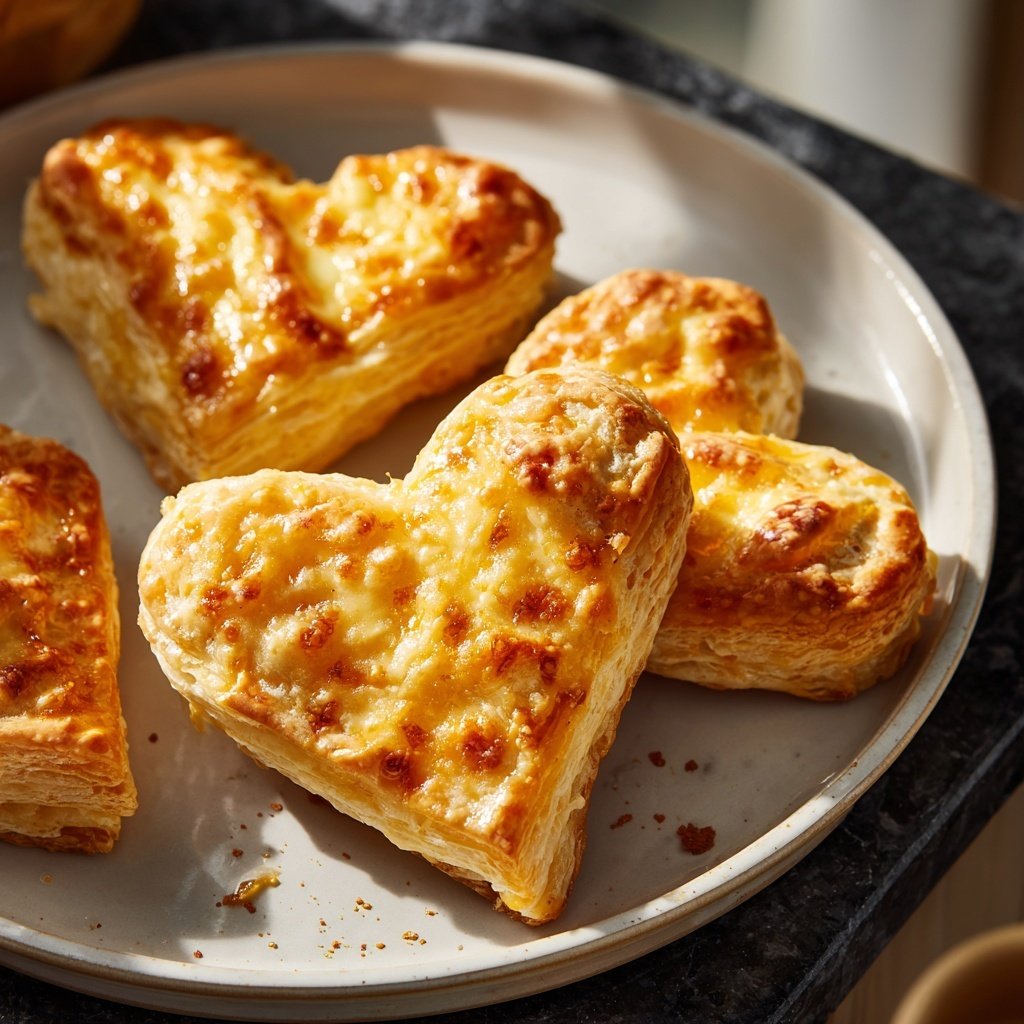 Blätterteig-Herzen mit Ziegenkäse