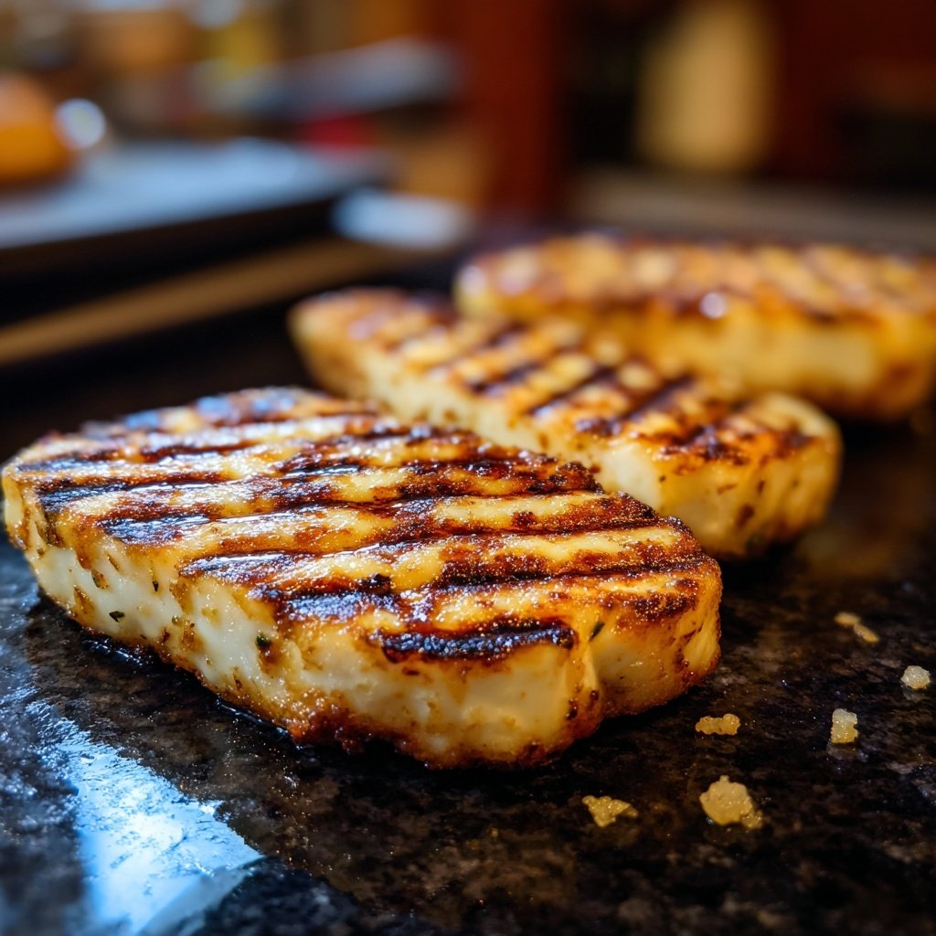 Gegrillter Halloumi Mit Zitronen Marinade
