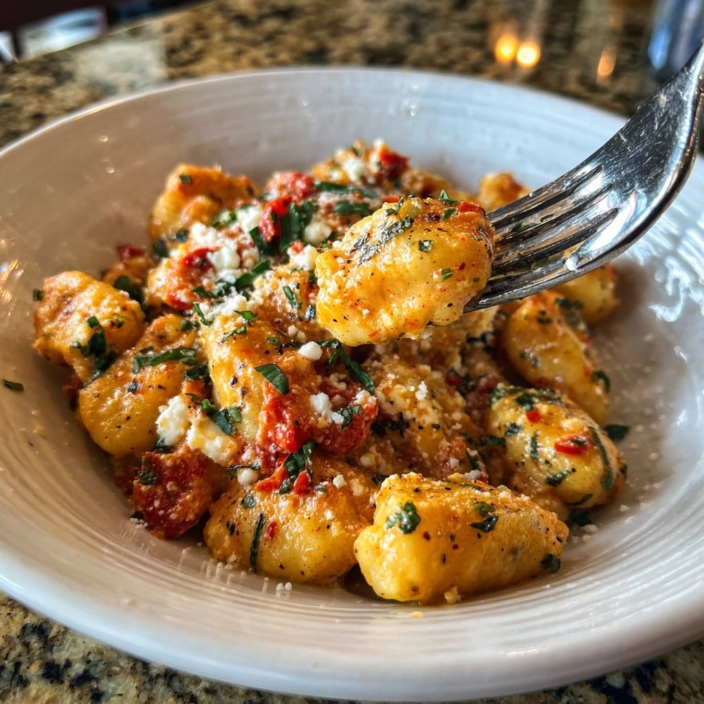 Gnocchi mit Paprika und Feta