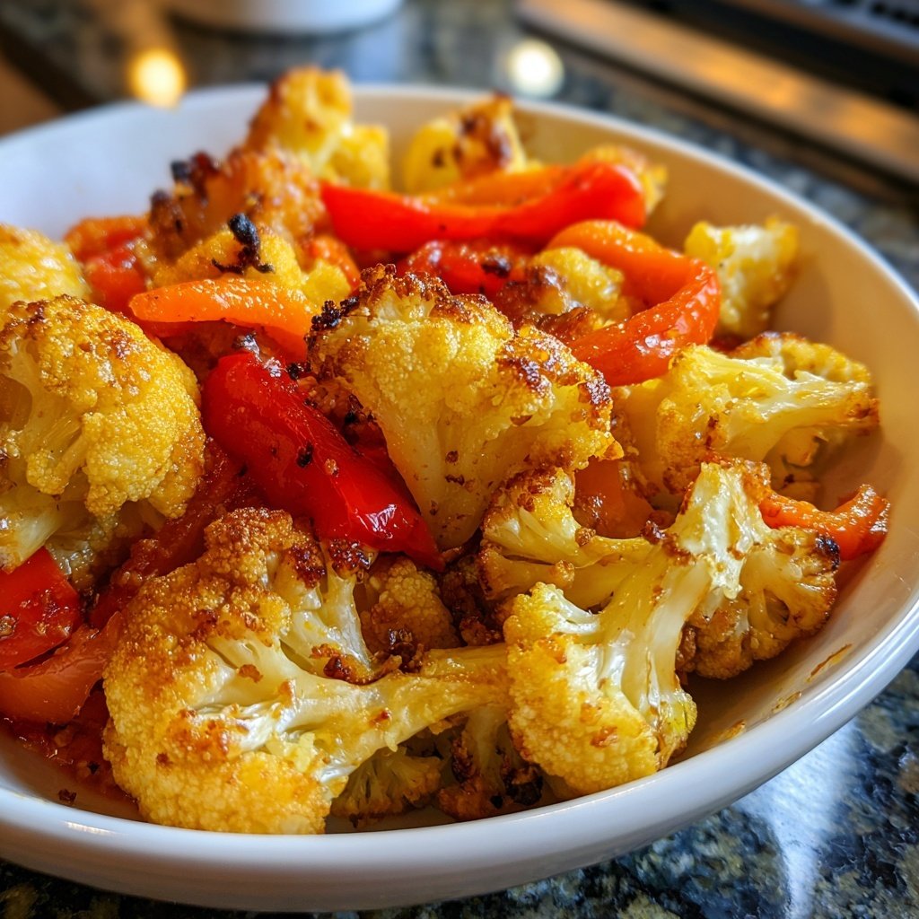 Blumenkohl mit Paprika aus dem Ofen