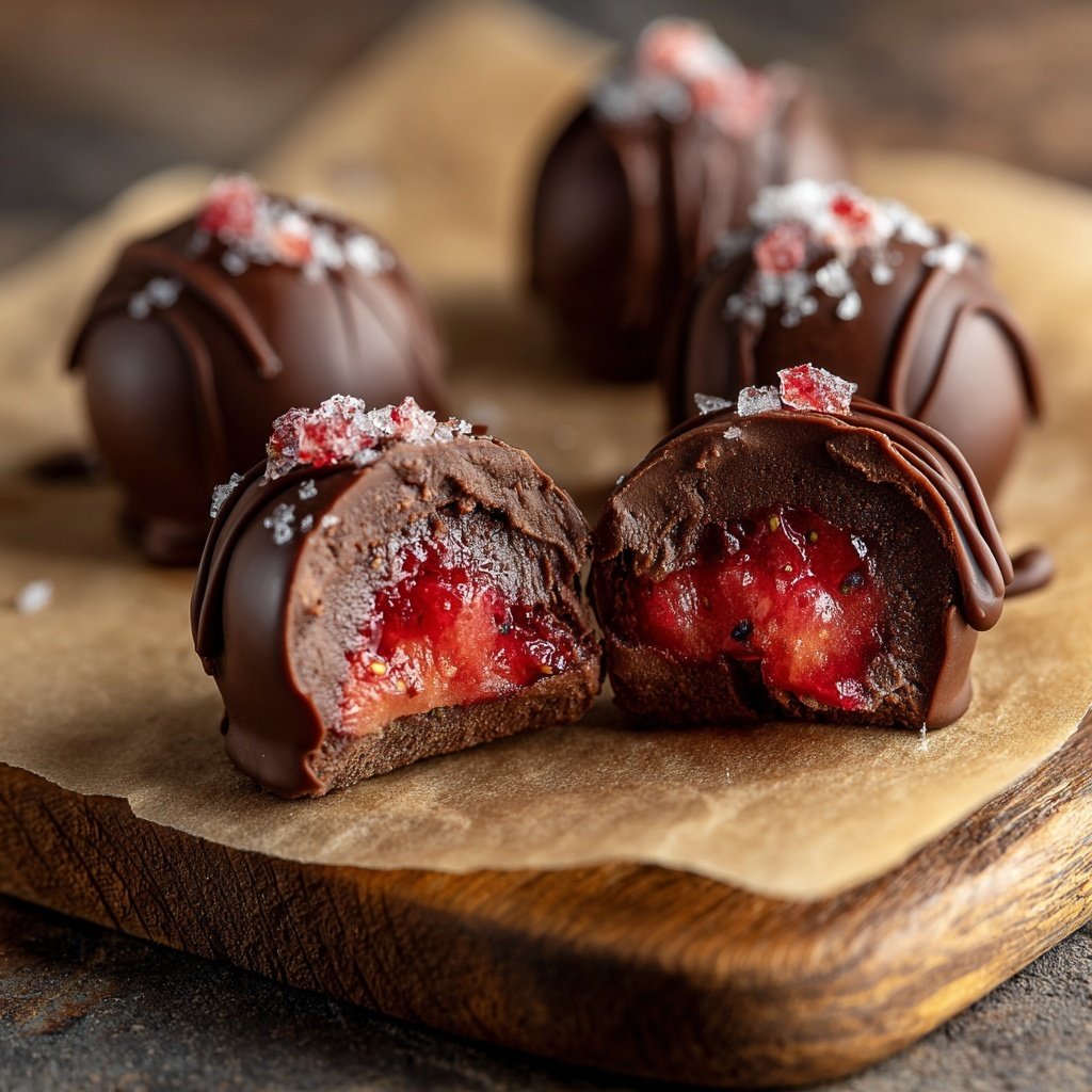 Pralinen mit Erdbeerfüllung