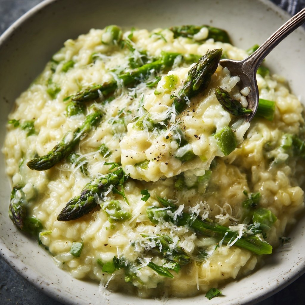 Risotto mit grünem Spargel