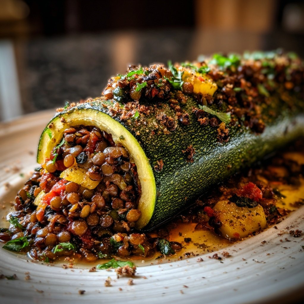 Gefüllte Zucchini mit Linsen