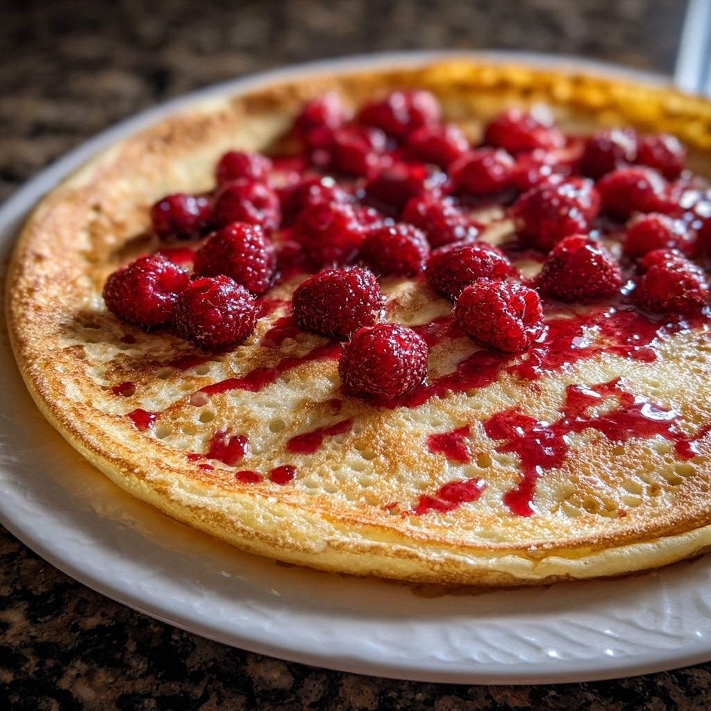 Pfannkuchen mit Himbeeren