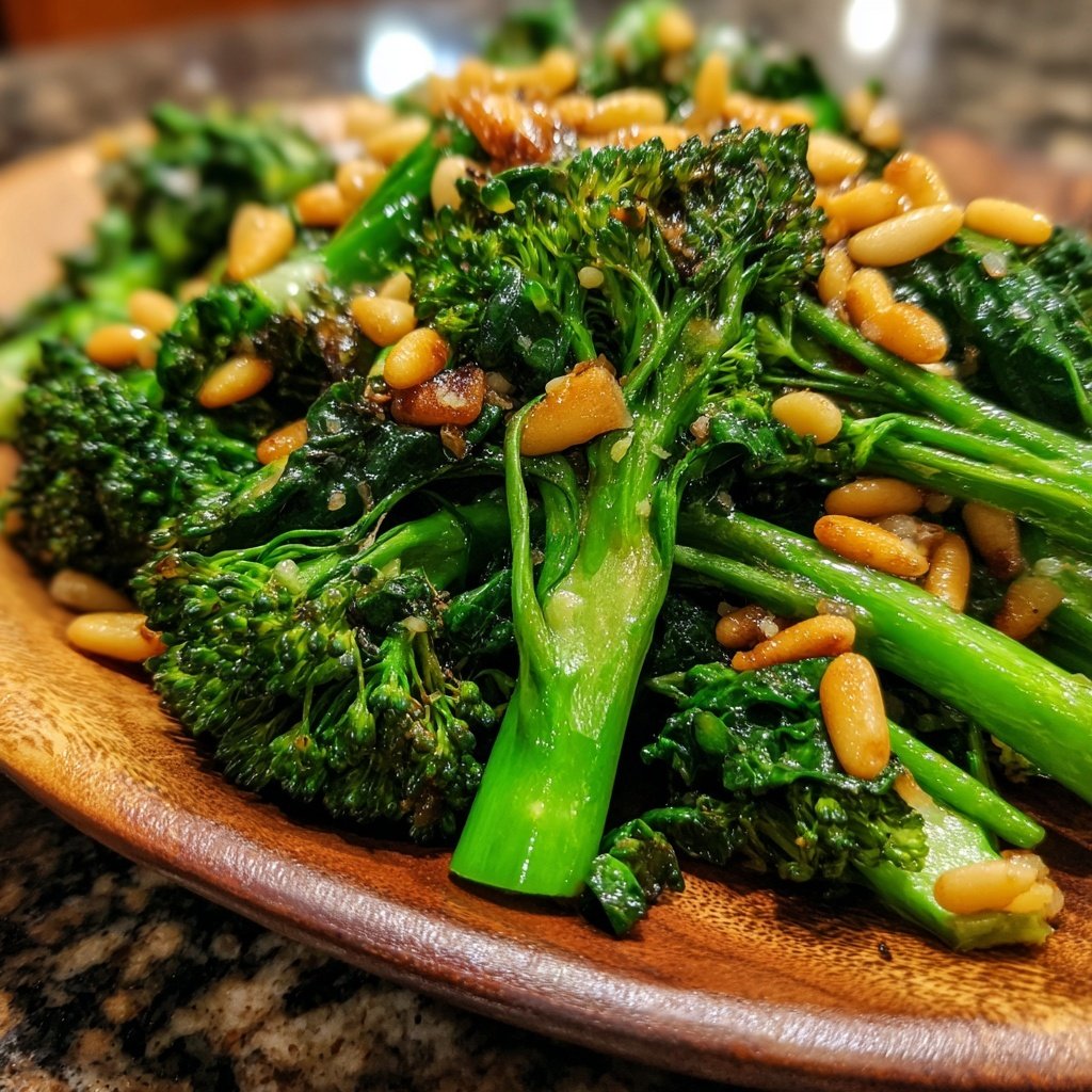 Brokkoli Pfanne Mit Pinienkernen